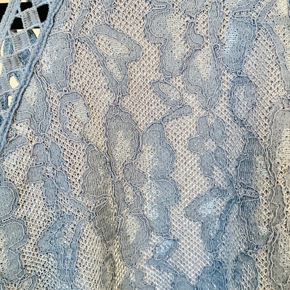 blue dress with floral & sequence - Picture 4 of 4